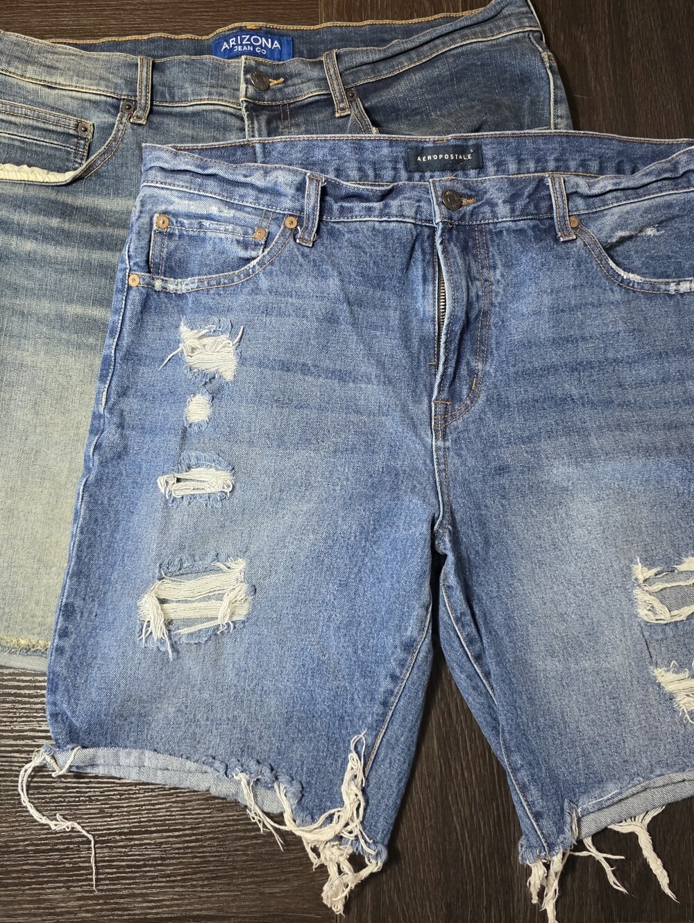 2 Pair Mens Jean Shorts - Cutoff - Aeropostale And Arizona - Sz 36